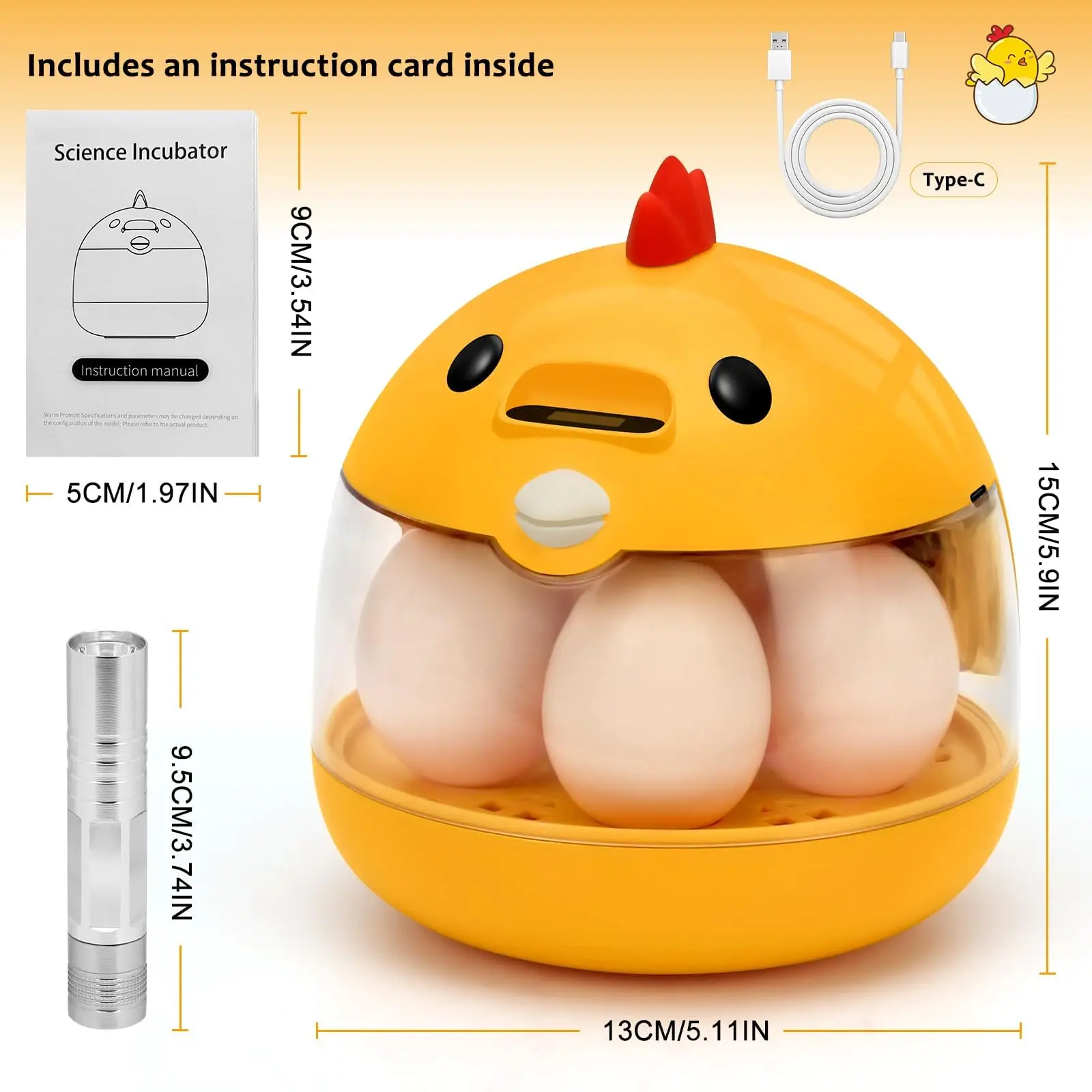 Mini couveuse 5 œufs avec ovoscope intégré pour petites éclosions – Image 3